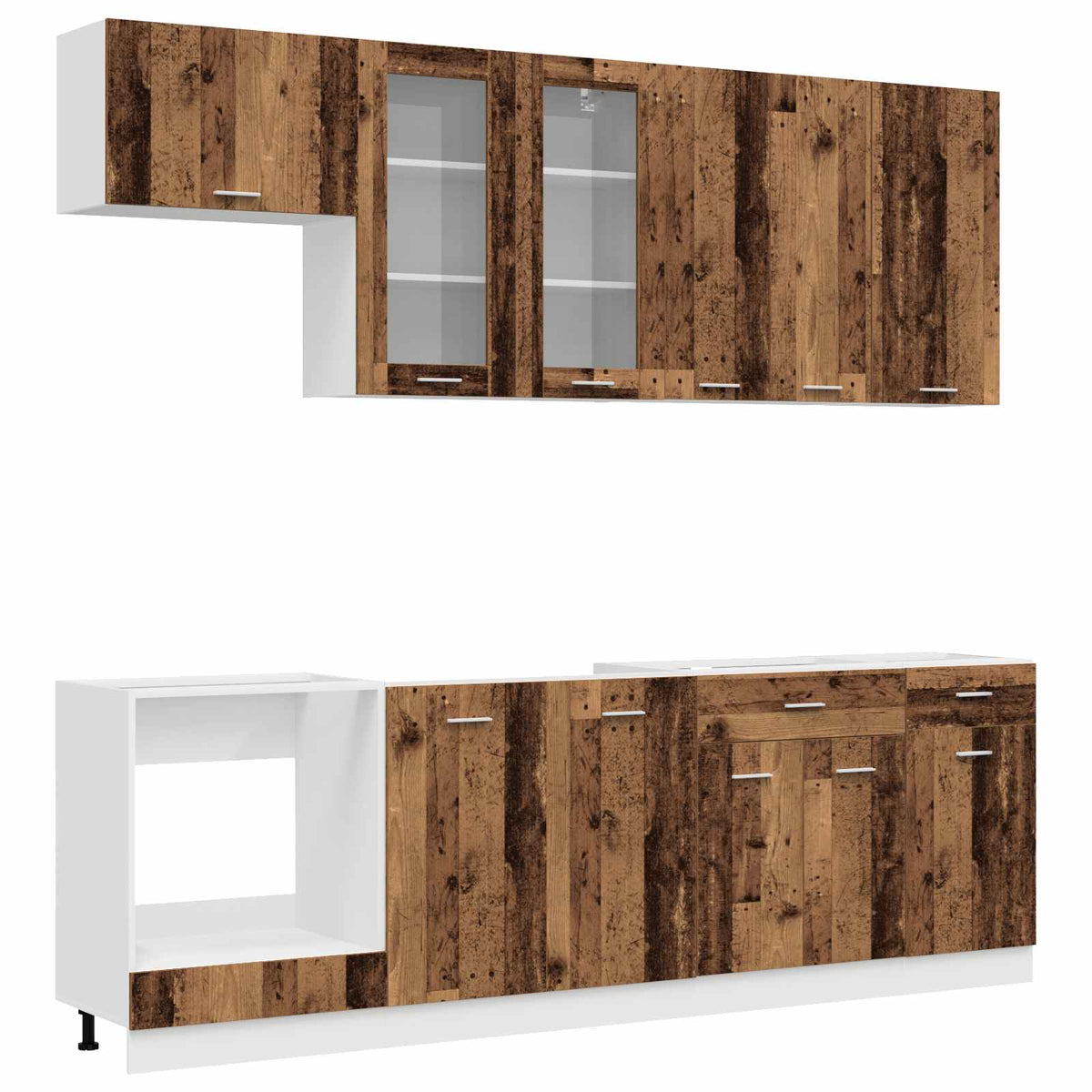 Kitchen Unit LYON 8 pcs Engineered Wood Old wood 80 cm