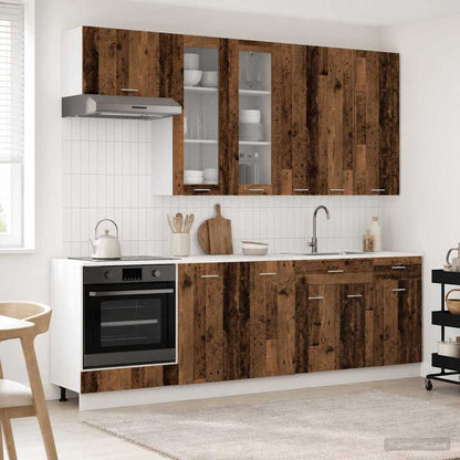 Kitchen Unit LYON 8 pcs Engineered Wood Old wood 100 cm