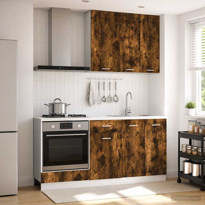 Kitchen Unit LYON 5 pcs Engineered Wood Smoked oak 80 cm