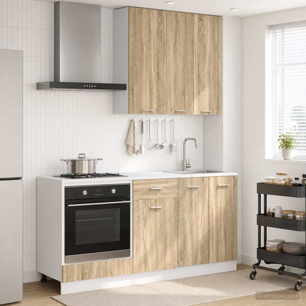 Kitchen Unit LYON 5 pcs Engineered Wood Sonoma oak 100 cm