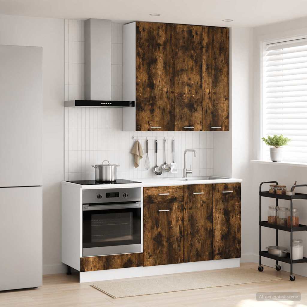 Kitchen Unit LYON 5 pcs Engineered Wood Smoked oak 100 cm