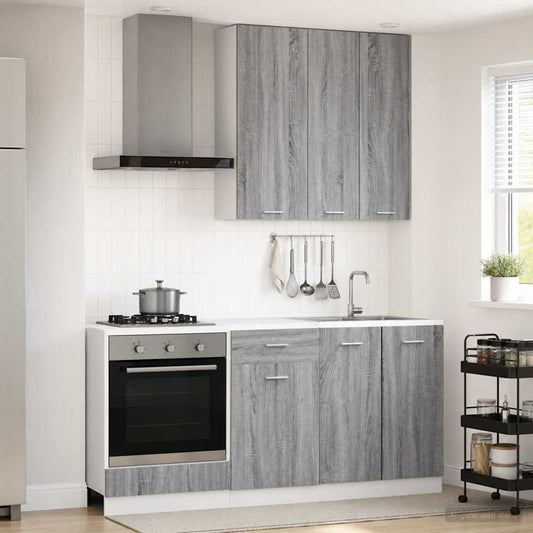Kitchen Unit LYON 5 pcs Engineered Wood Grey sonoma 100 cm
