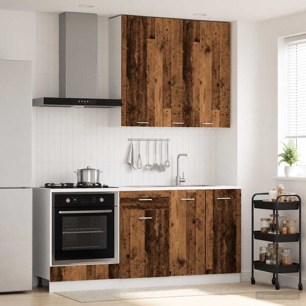 Kitchen Unit LYON 5 pcs Engineered Wood Old wood 100 cm