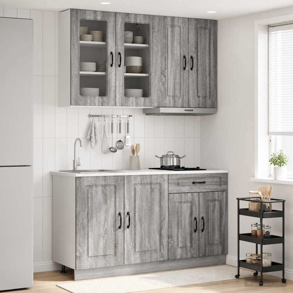 Kitchen Unit KALMAR 4 pcs Engineered Wood Grey sonoma 80 cm