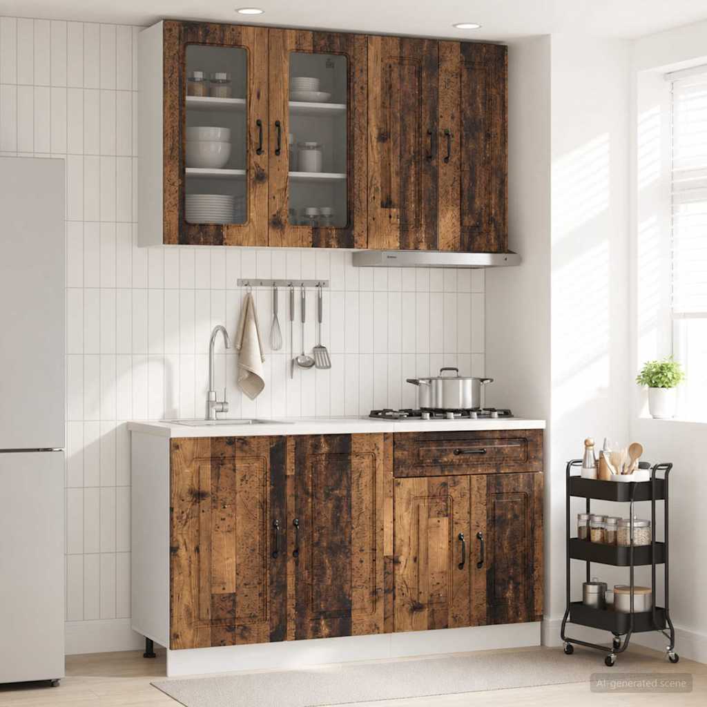 Kitchen Unit KALMAR 4 pcs Engineered Wood Old wood 80 cm