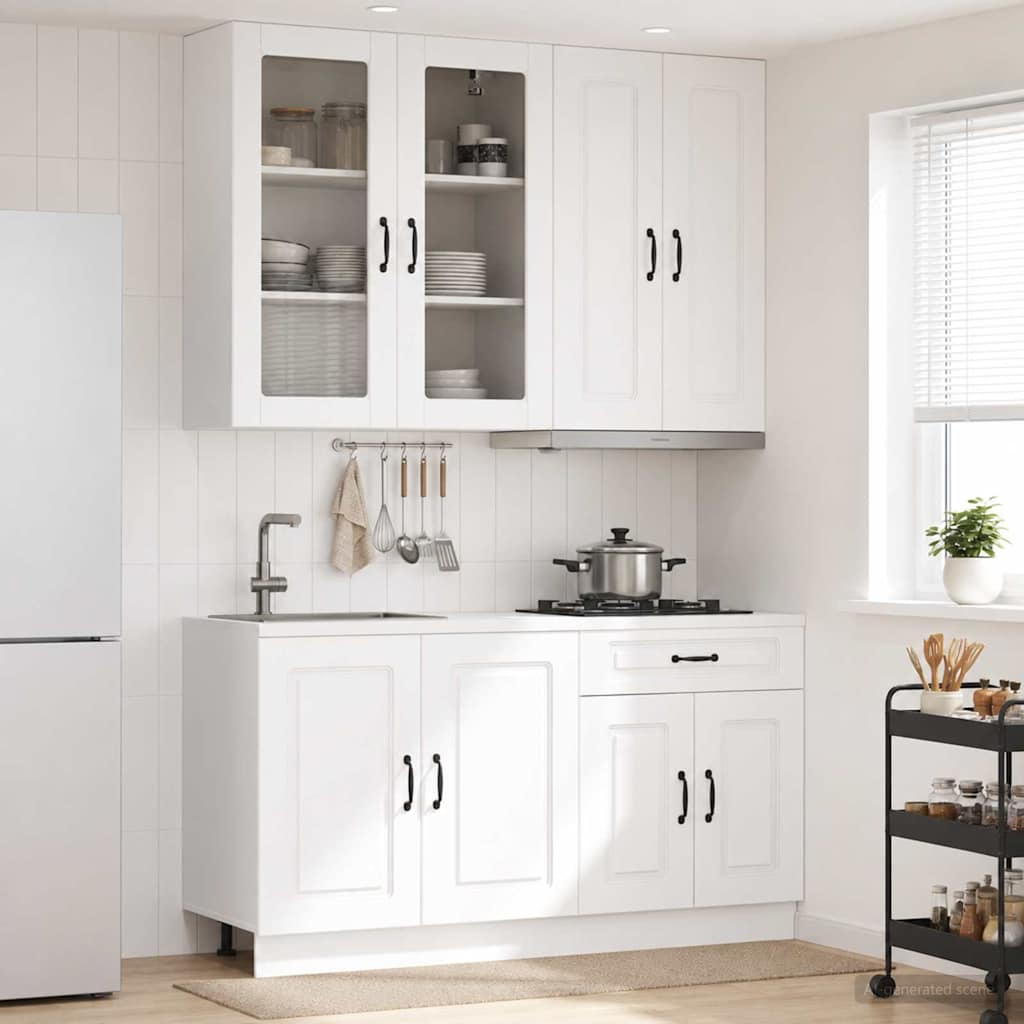 Kitchen Unit KALMAR 4 pcs Engineered Wood White 100 cm