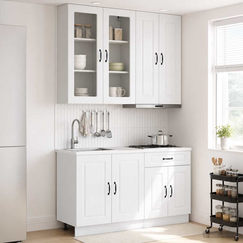 Kitchen Unit KALMAR 4 pcs Engineered Wood High gloss white 100 cm