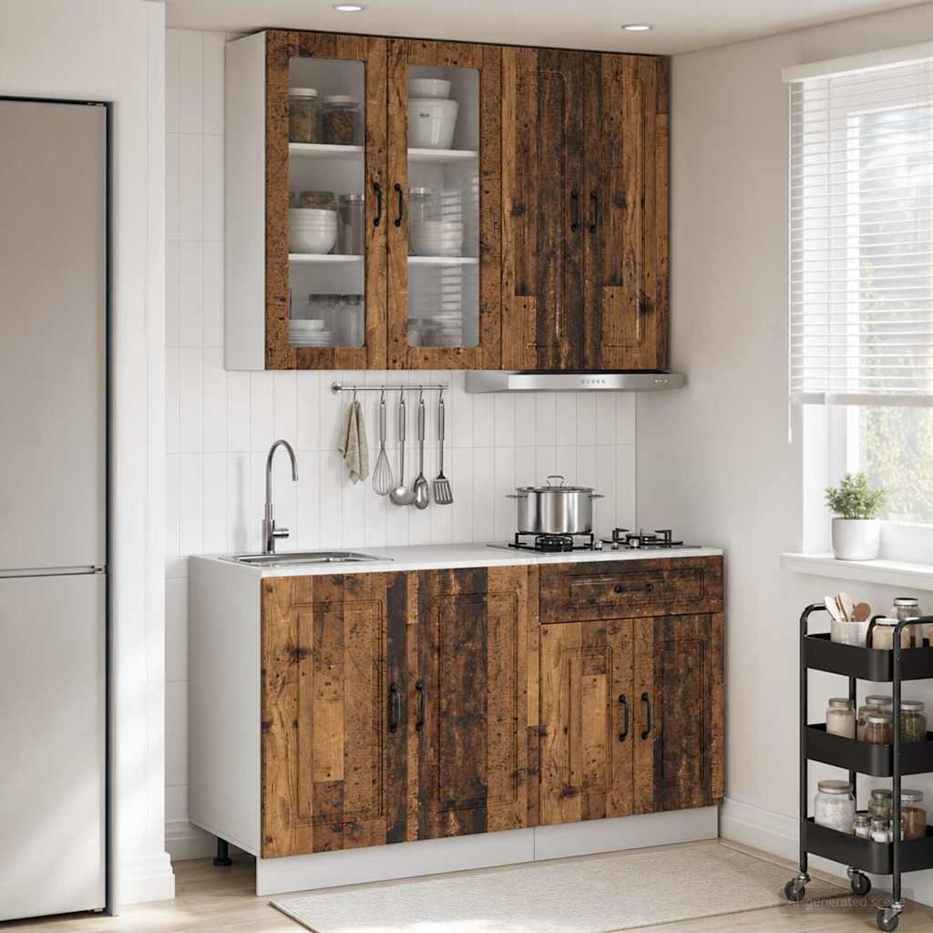 Kitchen Unit KALMAR 4 pcs Engineered Wood Old wood 100 cm