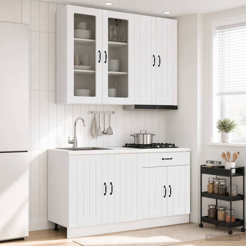 Kitchen Unit LUCCA 4 pcs Engineered Wood High gloss white 100 cm