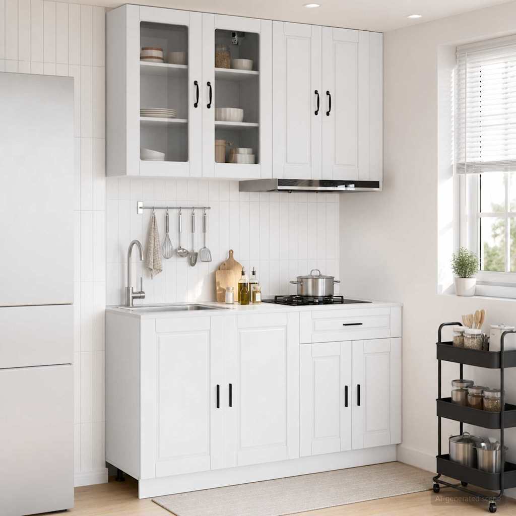 Kitchen Unit PORTO 4 pcs Engineered Wood High gloss white 80 cm