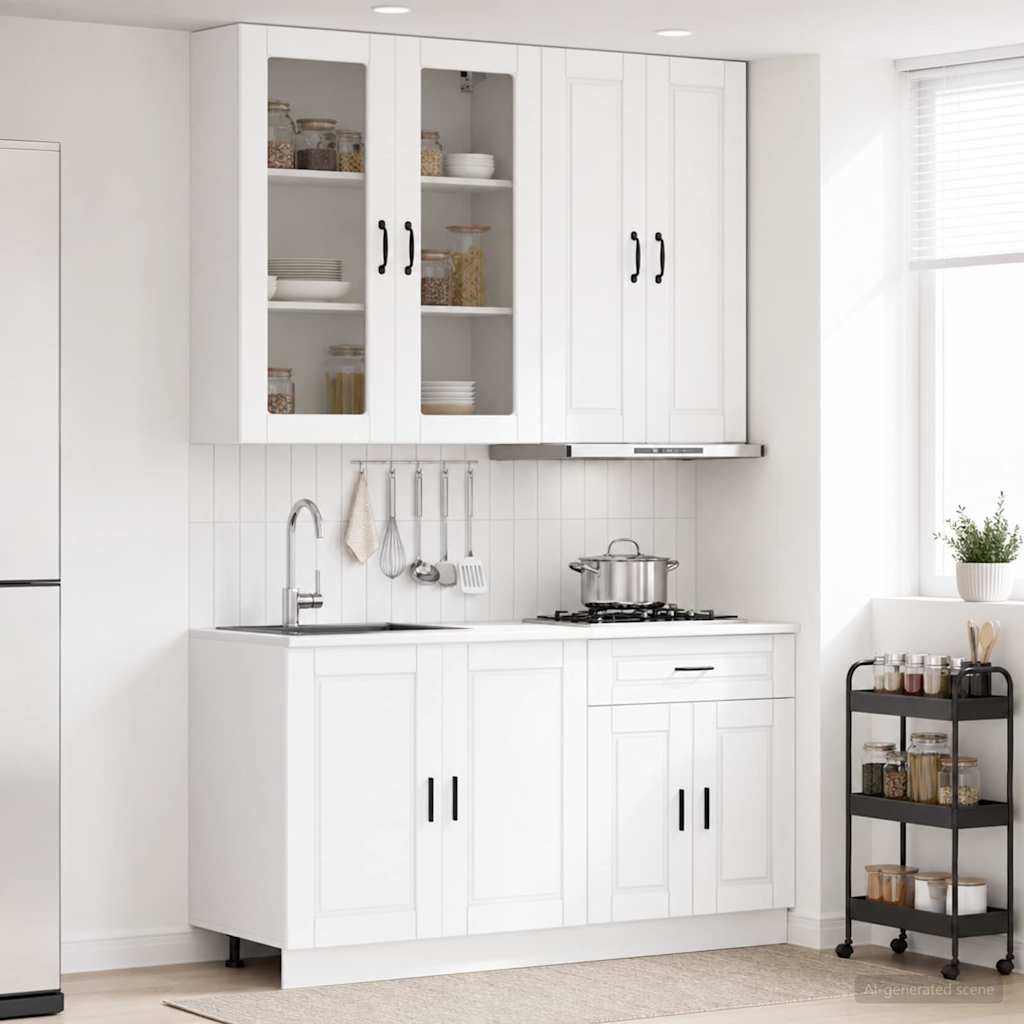 Kitchen Unit PORTO 4 pcs Engineered Wood White 100 cm