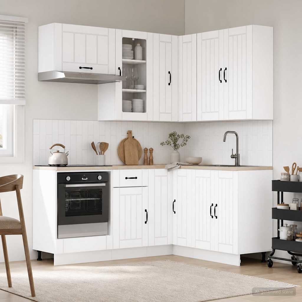 Kitchen Unit LUCCA 8 pcs Engineered Wood White 80 cm