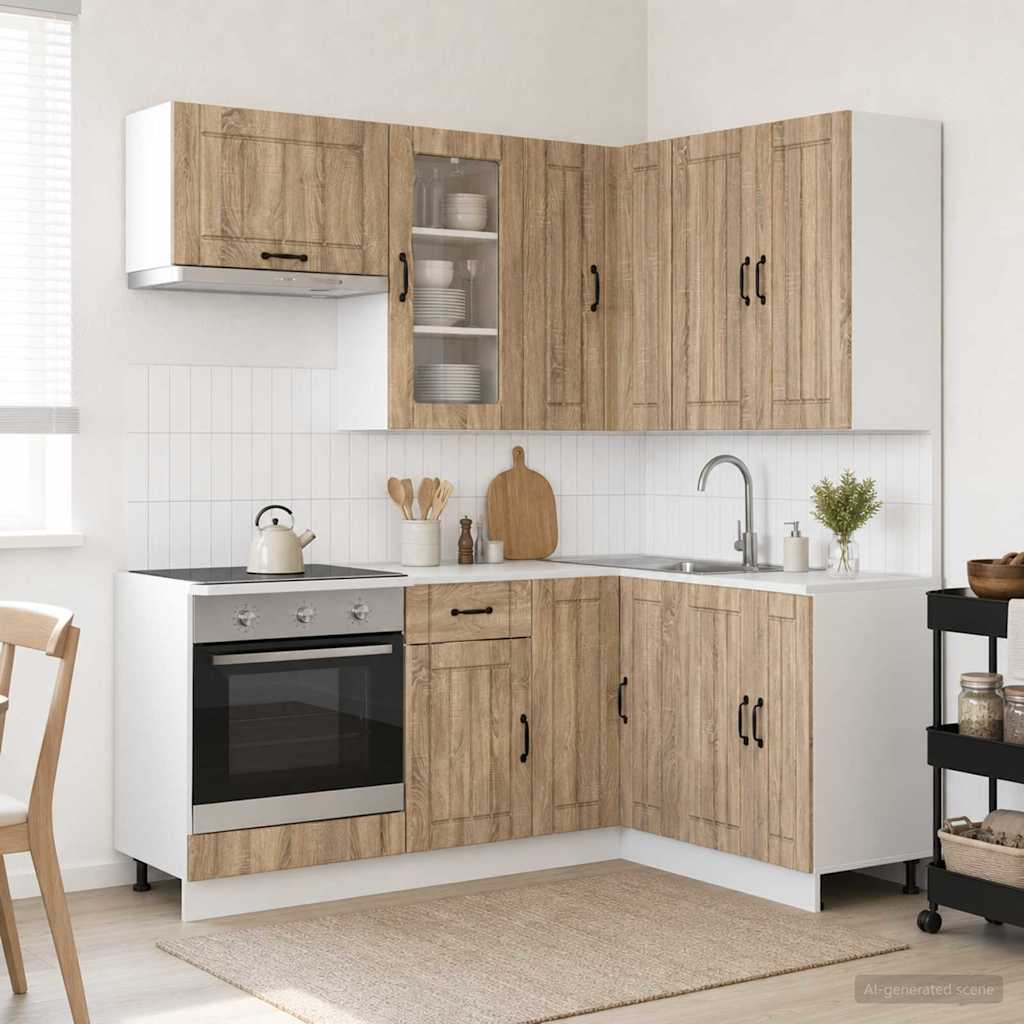 Kitchen Unit LUCCA 8 pcs Engineered Wood Sonoma oak 80 cm