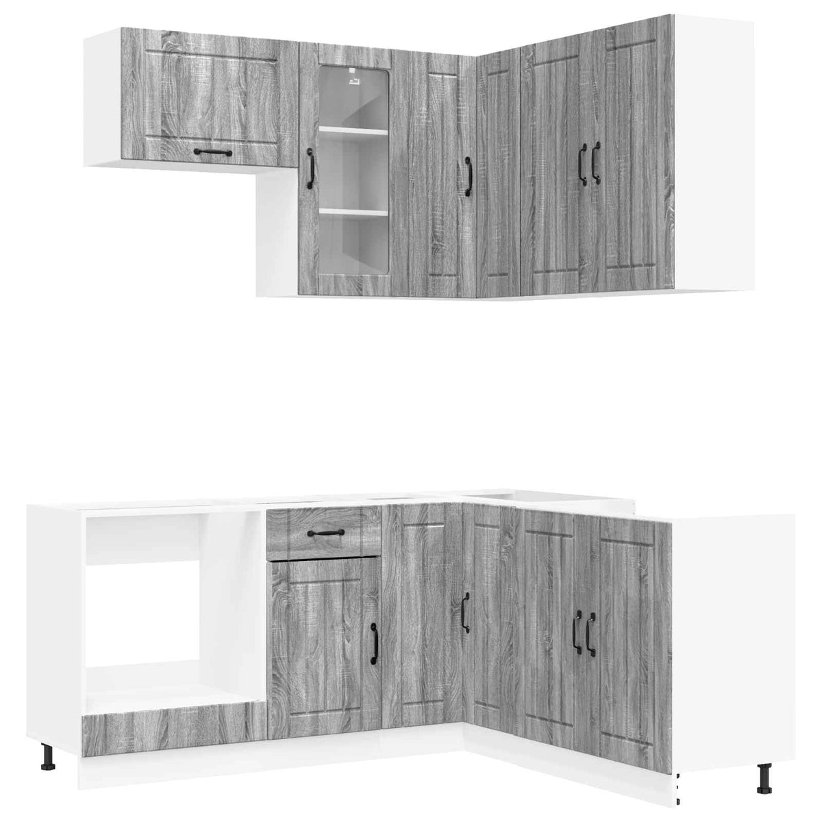 Kitchen Unit LUCCA 8 pcs Engineered Wood Grey sonoma 80 cm