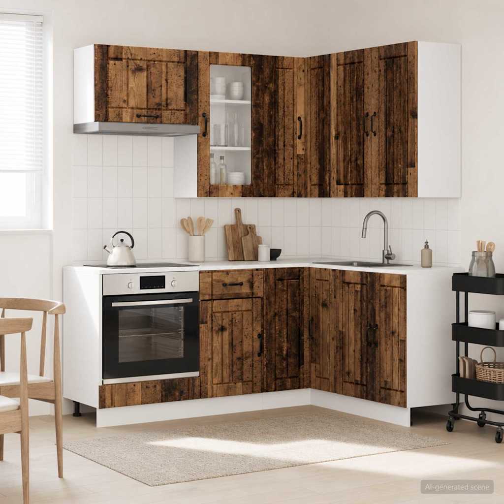 Kitchen Unit LUCCA 8 pcs Engineered Wood Old wood 80 cm