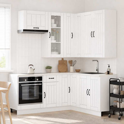 Kitchen Unit LUCCA 8 pcs Engineered Wood High gloss white 100 cm