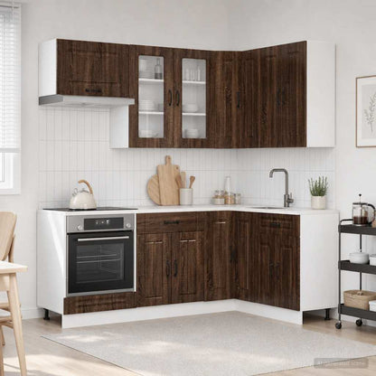 Kitchen Unit KALMAR 8 pcs Engineered Wood Brown oak 80 cm