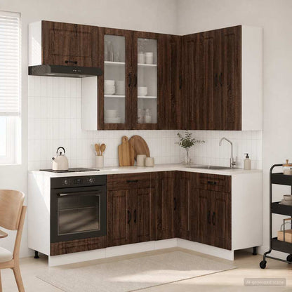 Kitchen Unit KALMAR 8 pcs Engineered Wood Brown oak 100 cm