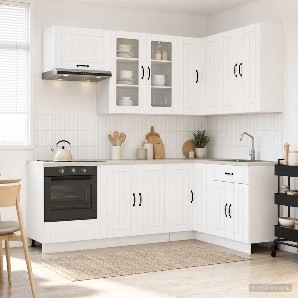 Kitchen Unit LUCCA 8 pcs Engineered Wood White 80 cm