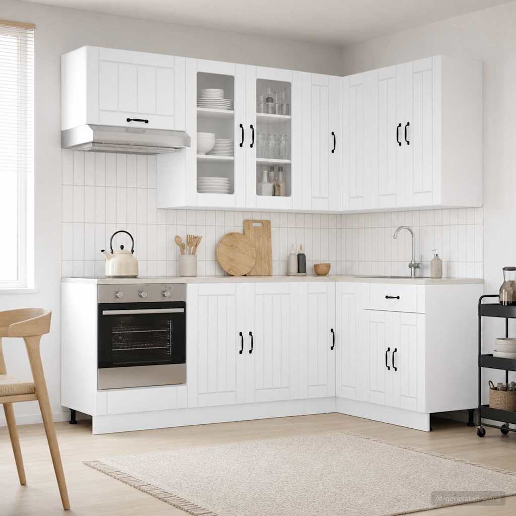 Kitchen Unit LUCCA 8 pcs Engineered Wood High gloss white 80 cm