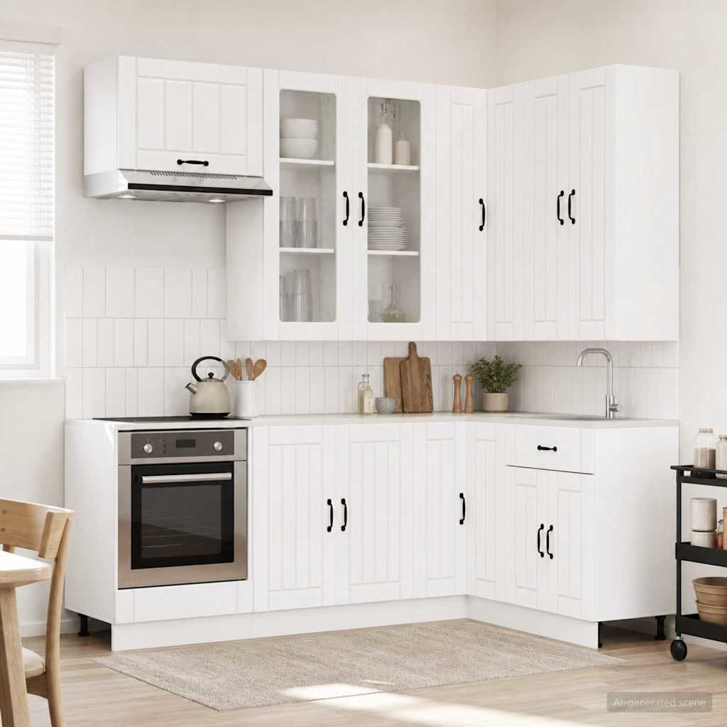 Kitchen Unit LUCCA 8 pcs Engineered Wood White 100 cm