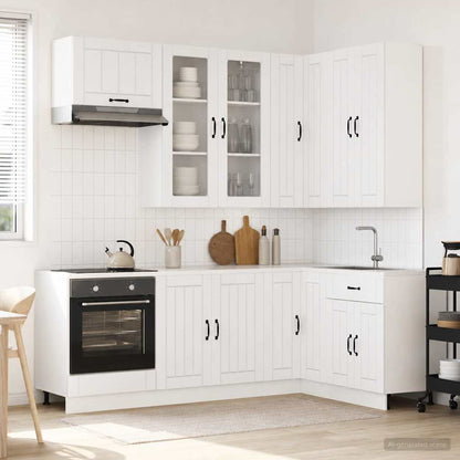 Kitchen Unit LUCCA 8 pcs Engineered Wood High gloss white 100 cm