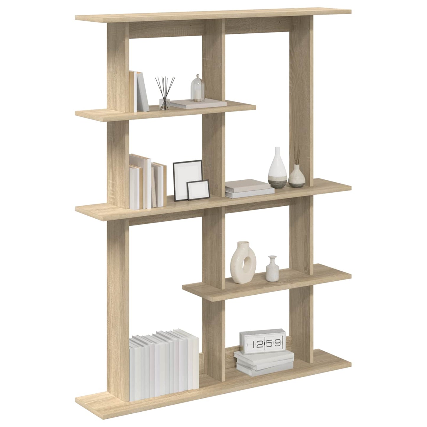 vidaXL Wall Shelf Sonoma Oak 102 x 20 x 130 cm Engineered Wood 3