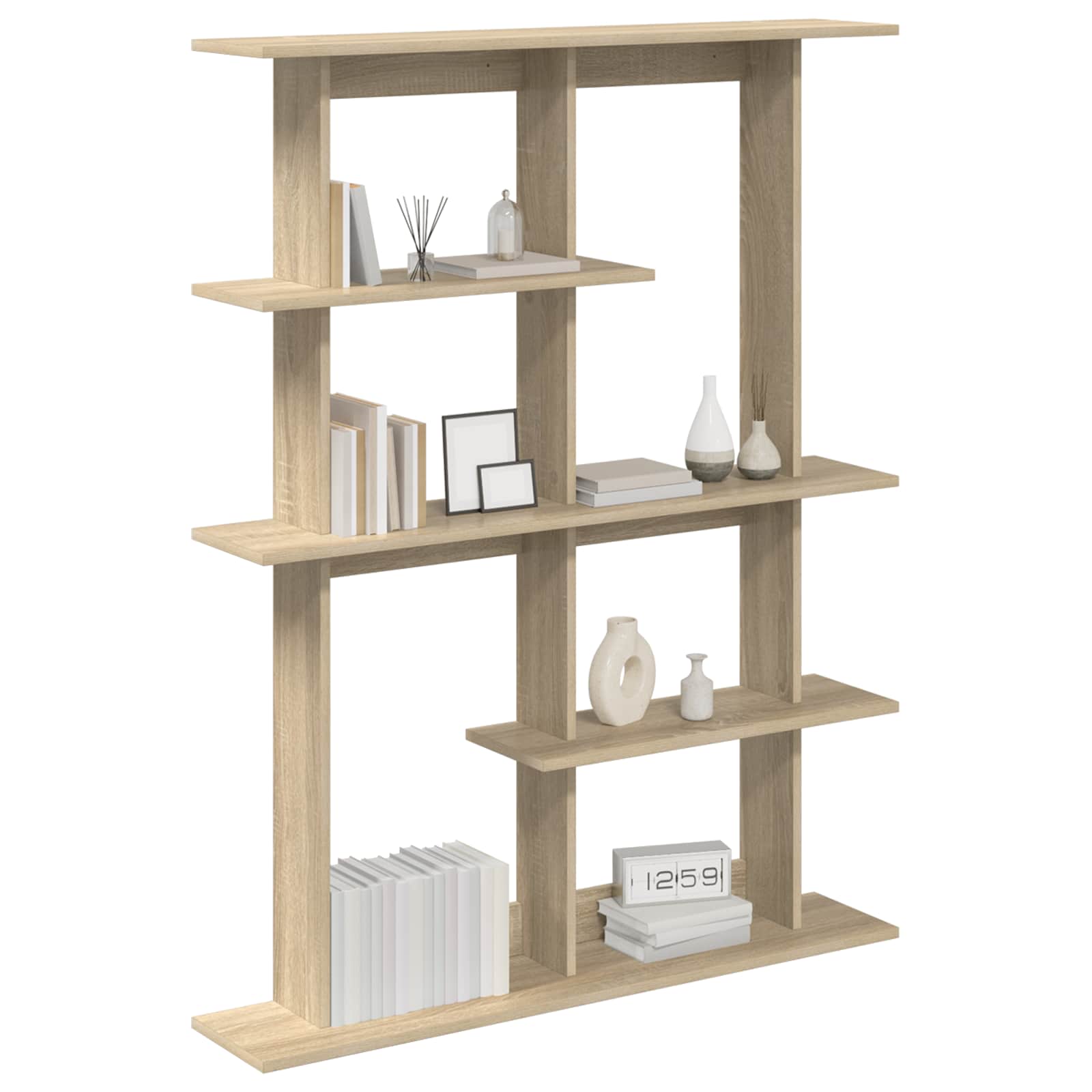 vidaXL Wall Shelf Sonoma Oak 102 x 20 x 130 cm Engineered Wood 3