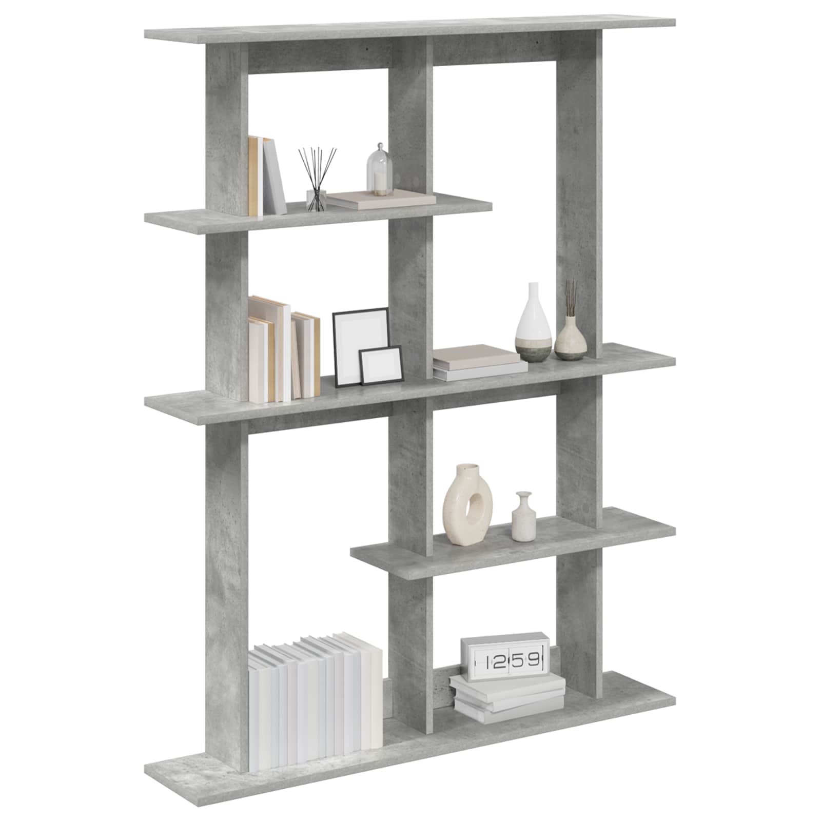vidaXL Wall Shelf Concrete Grey 102 x 20 x 130 cm Engineered Wood 3