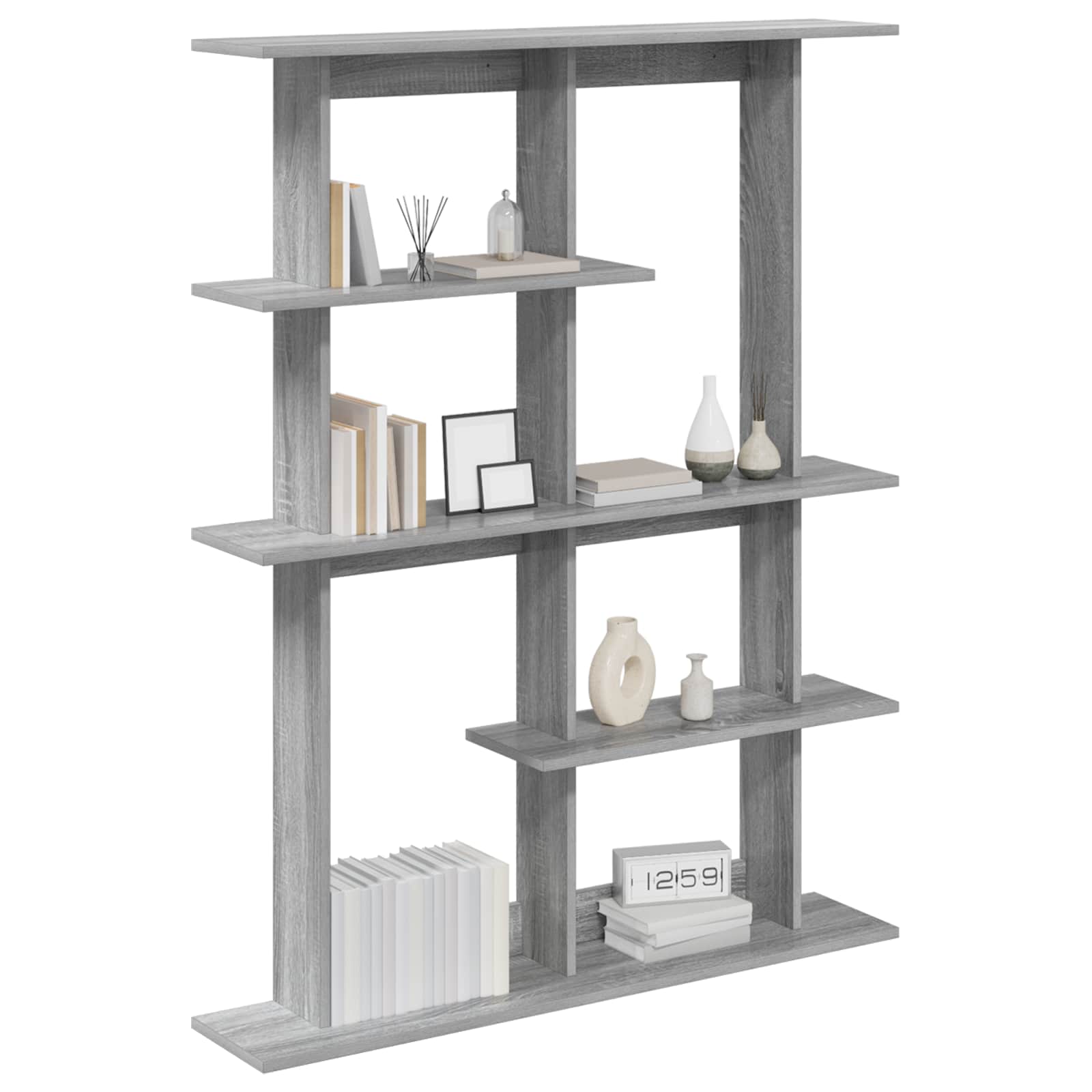 vidaXL Wall Shelf Grey Sonoma 102 x 20 x 130 cm Engineered Wood 3