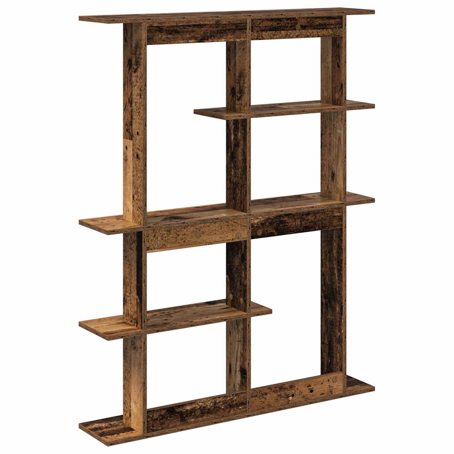vidaXL Wall Shelf Old Wood 102 x 20 x 130 cm Engineered Wood 6