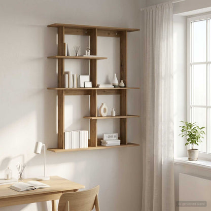 vidaXL Wall Shelf Artisan Oak 102 x 20 x 130 cm Engineered Wood 1