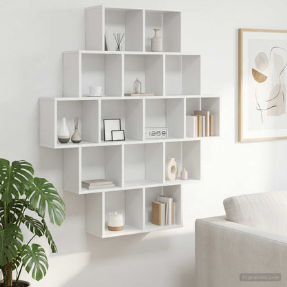 vidaXL Wall Shelf White 120 x 20 x 136 cm Engineered Wood 1