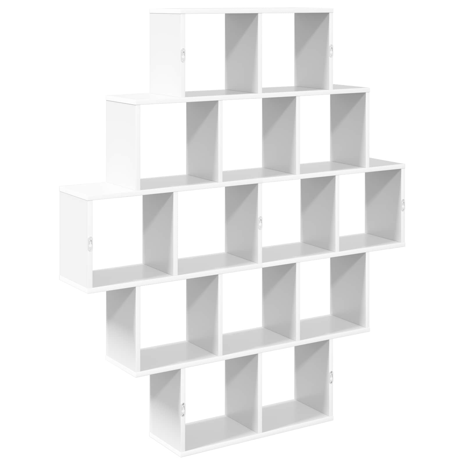 vidaXL Wall Shelf White 120 x 20 x 136 cm Engineered Wood 6