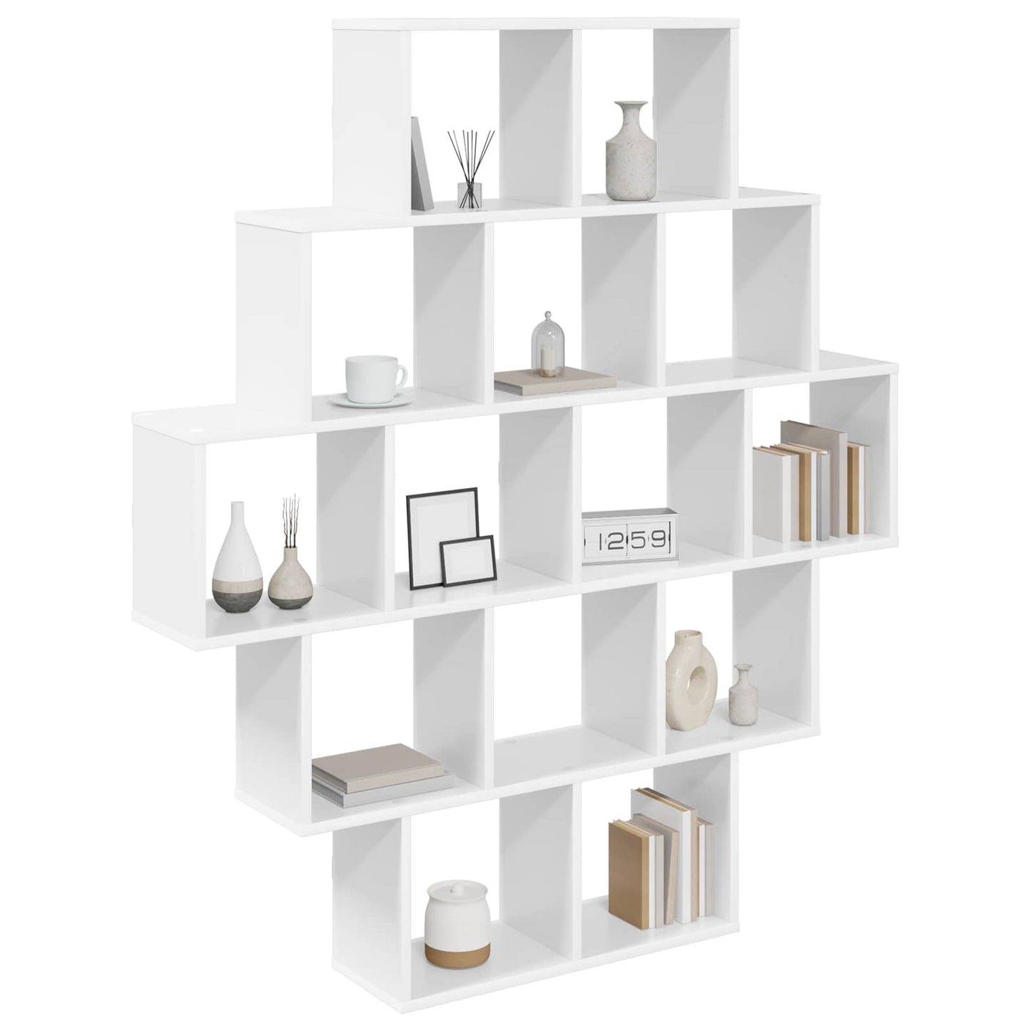 vidaXL Wall Shelf White 120 x 20 x 136 cm Engineered Wood 3