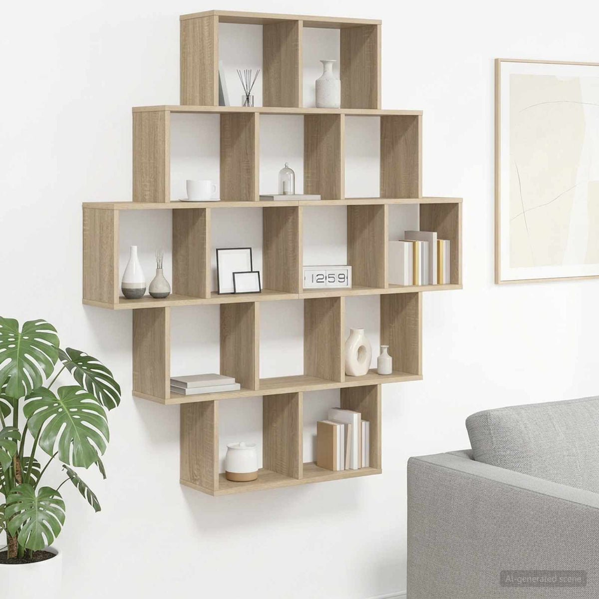 vidaXL Wall Shelf 120 x 20 x 136 cm Engineered Wood