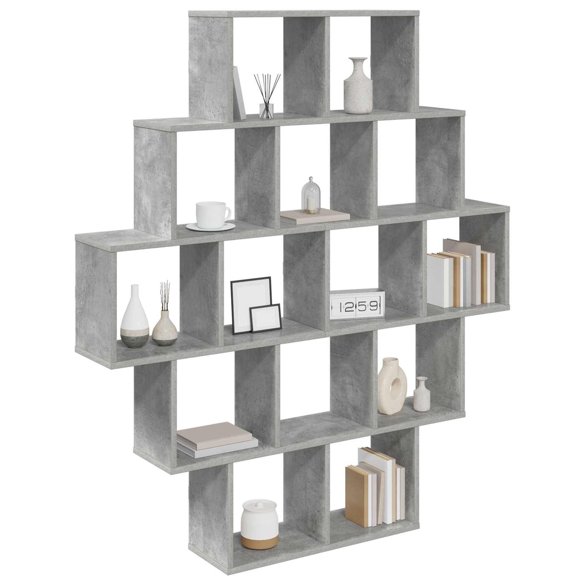 Wall Shelf 120 x 20 x 136 cm Engineered Wood Concrete grey