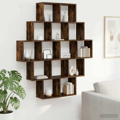 Wall Shelf 120 x 20 x 136 cm Engineered Wood Smoked oak