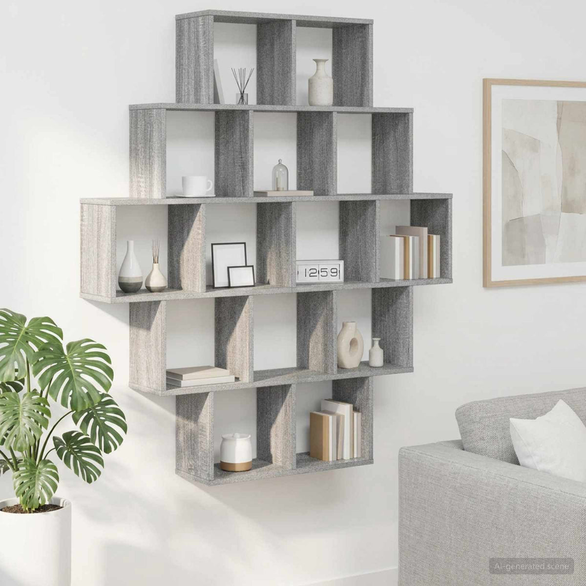vidaXL Wall Shelf 120 x 20 x 136 cm Engineered Wood