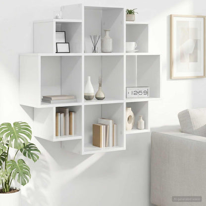 vidaXL Wall Shelf White 90 x 25 x 90 cm Engineered Wood 1