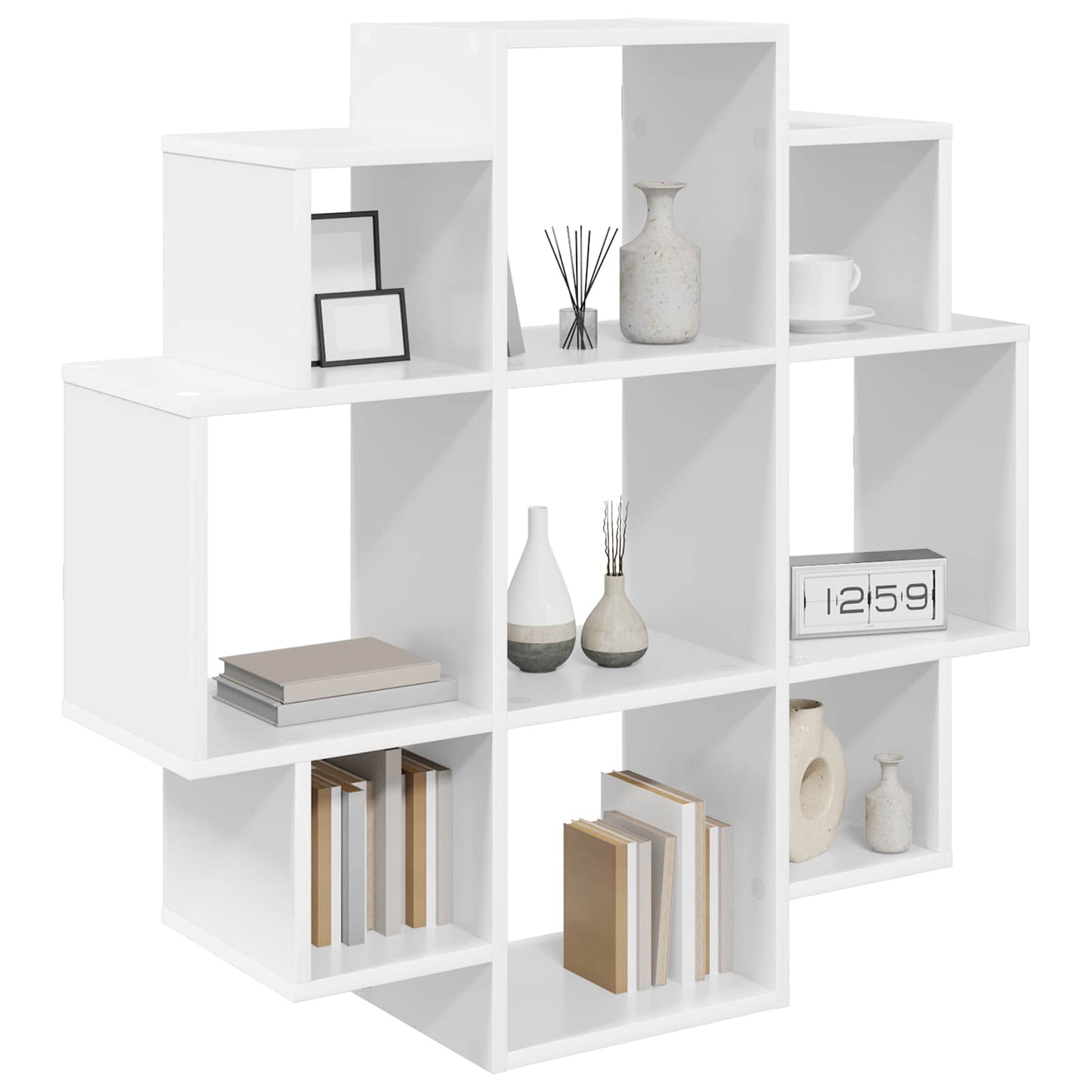 vidaXL Wall Shelf White 90 x 25 x 90 cm Engineered Wood 3