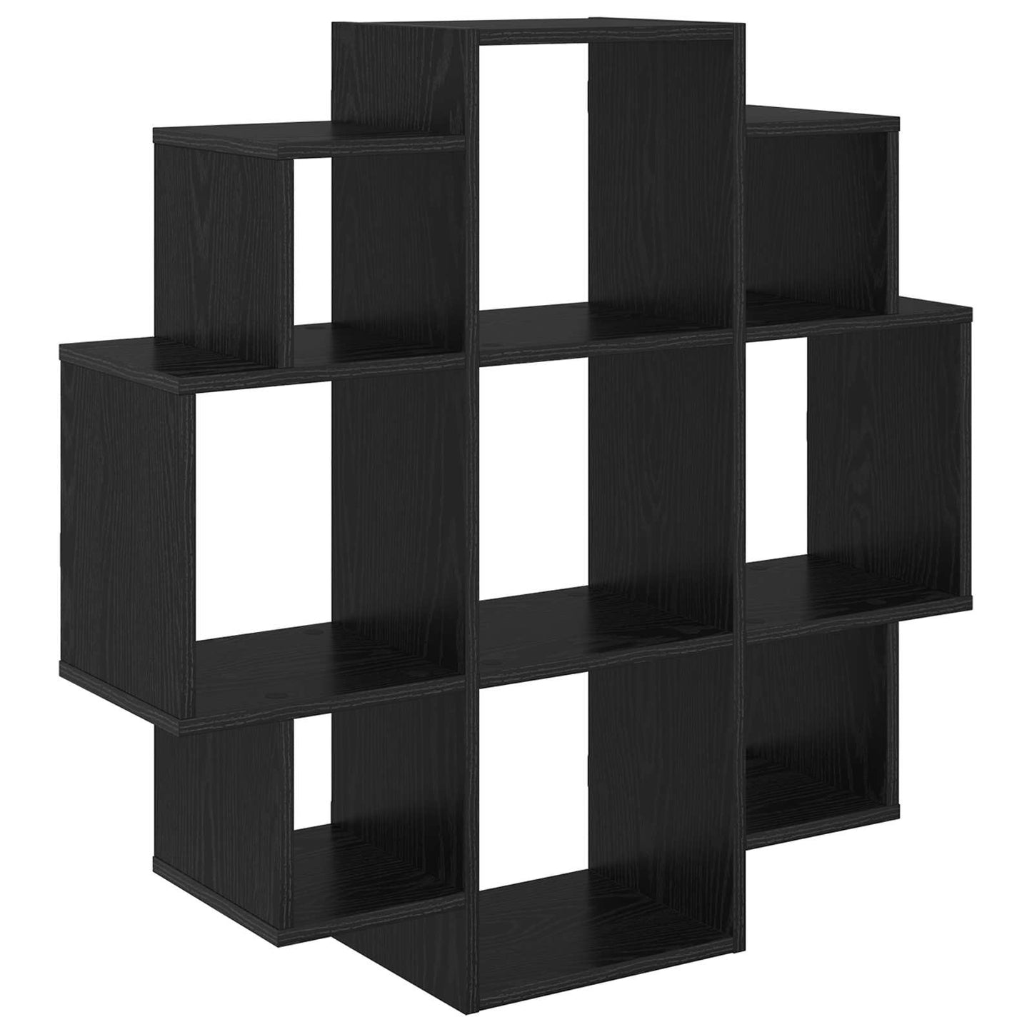 vidaXL Wall Shelf Black Oak 90 x 25 x 90 cm Engineered Wood 2