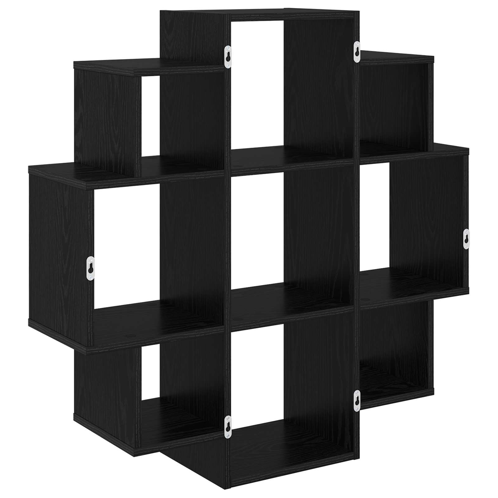 vidaXL Wall Shelf Black Oak 90 x 25 x 90 cm Engineered Wood 6