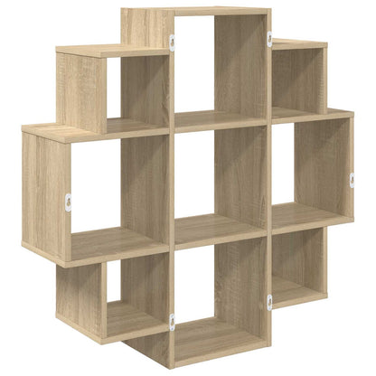 vidaXL Wall Shelf Sonoma Oak 90 x 25 x 90 cm Engineered Wood 6