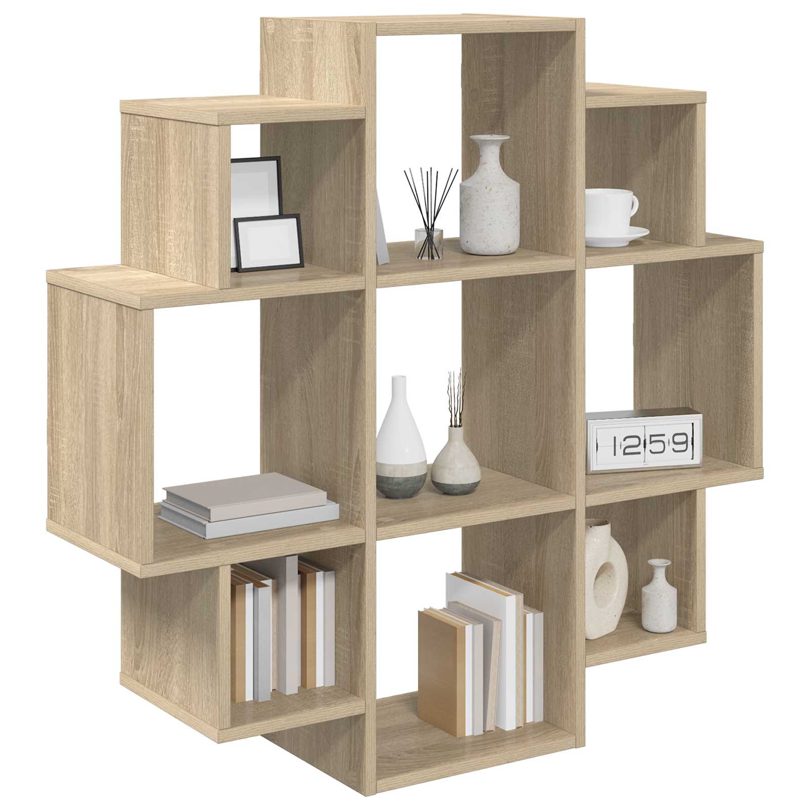 vidaXL Wall Shelf Sonoma Oak 90 x 25 x 90 cm Engineered Wood 3