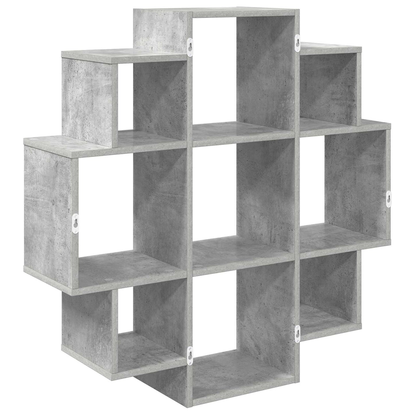 vidaXL Wall Shelf Concrete Grey 90 x 25 x 90 cm Engineered Wood 6