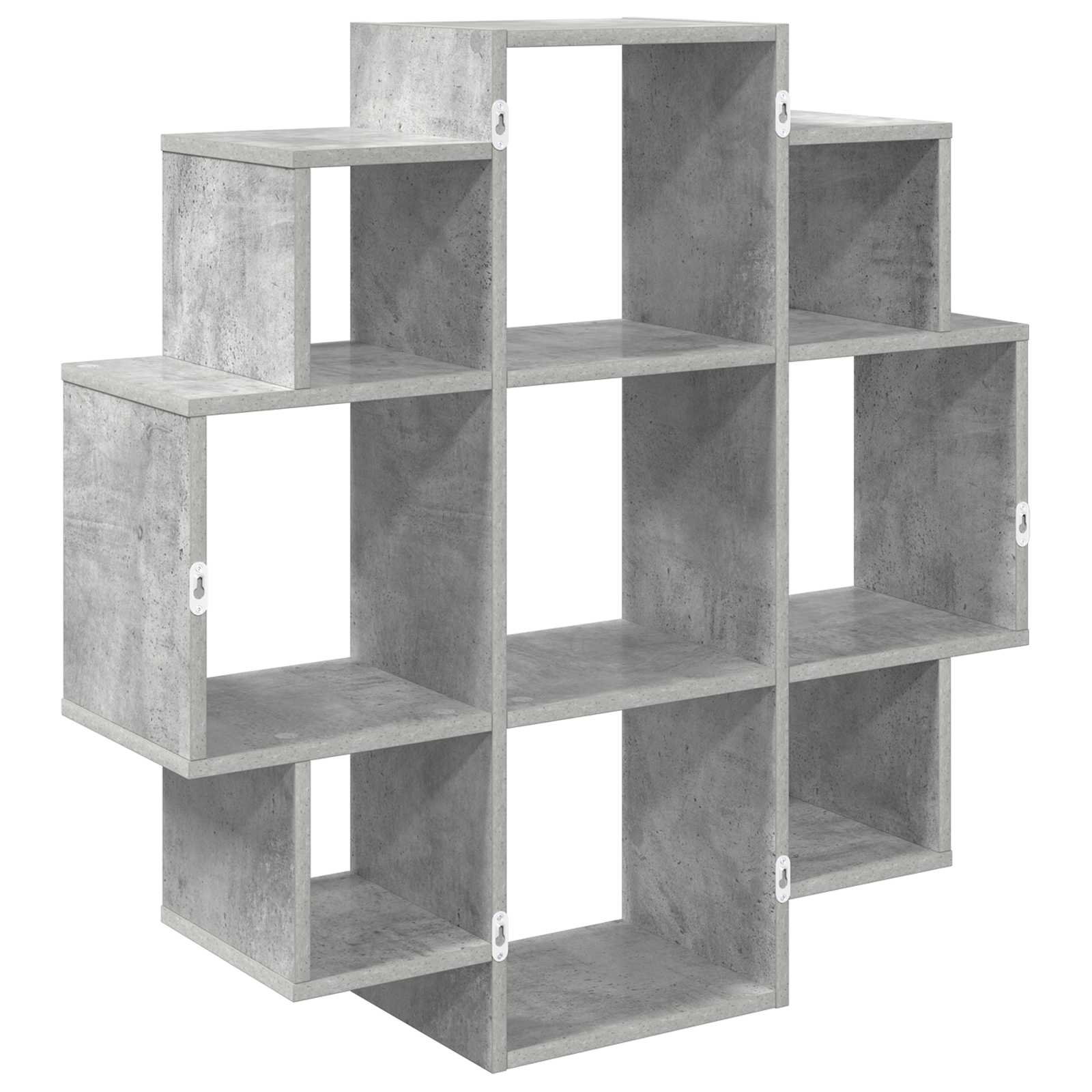 vidaXL Wall Shelf Concrete Grey 90 x 25 x 90 cm Engineered Wood 6
