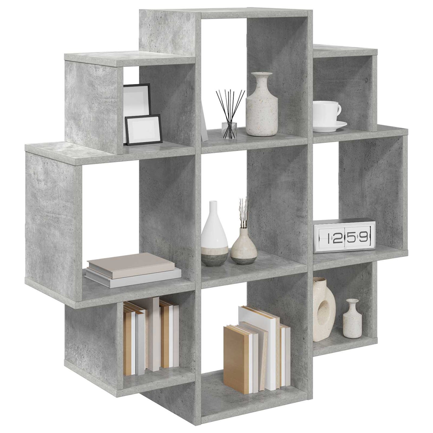 vidaXL Wall Shelf Concrete Grey 90 x 25 x 90 cm Engineered Wood 3