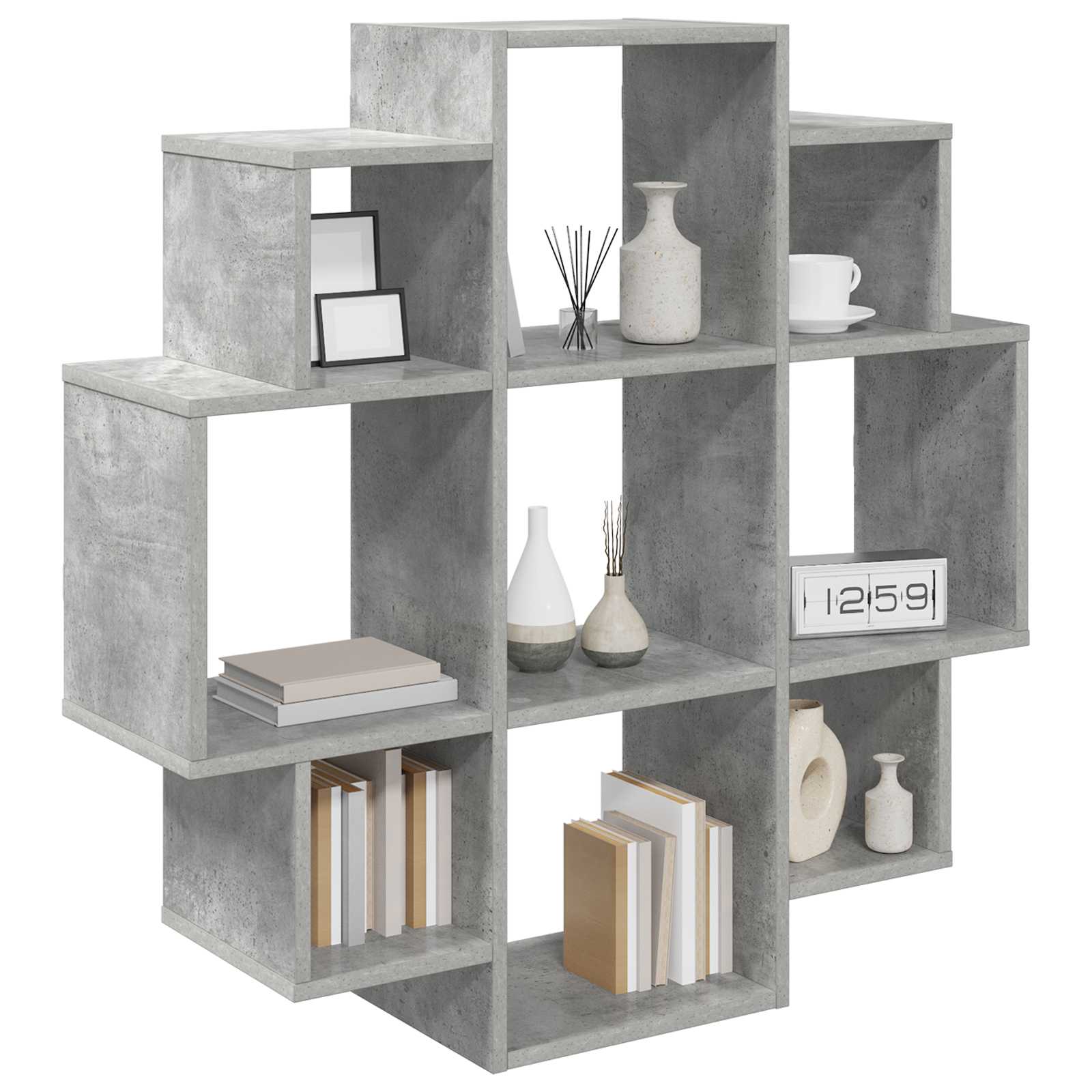 vidaXL Wall Shelf Concrete Grey 90 x 25 x 90 cm Engineered Wood 3