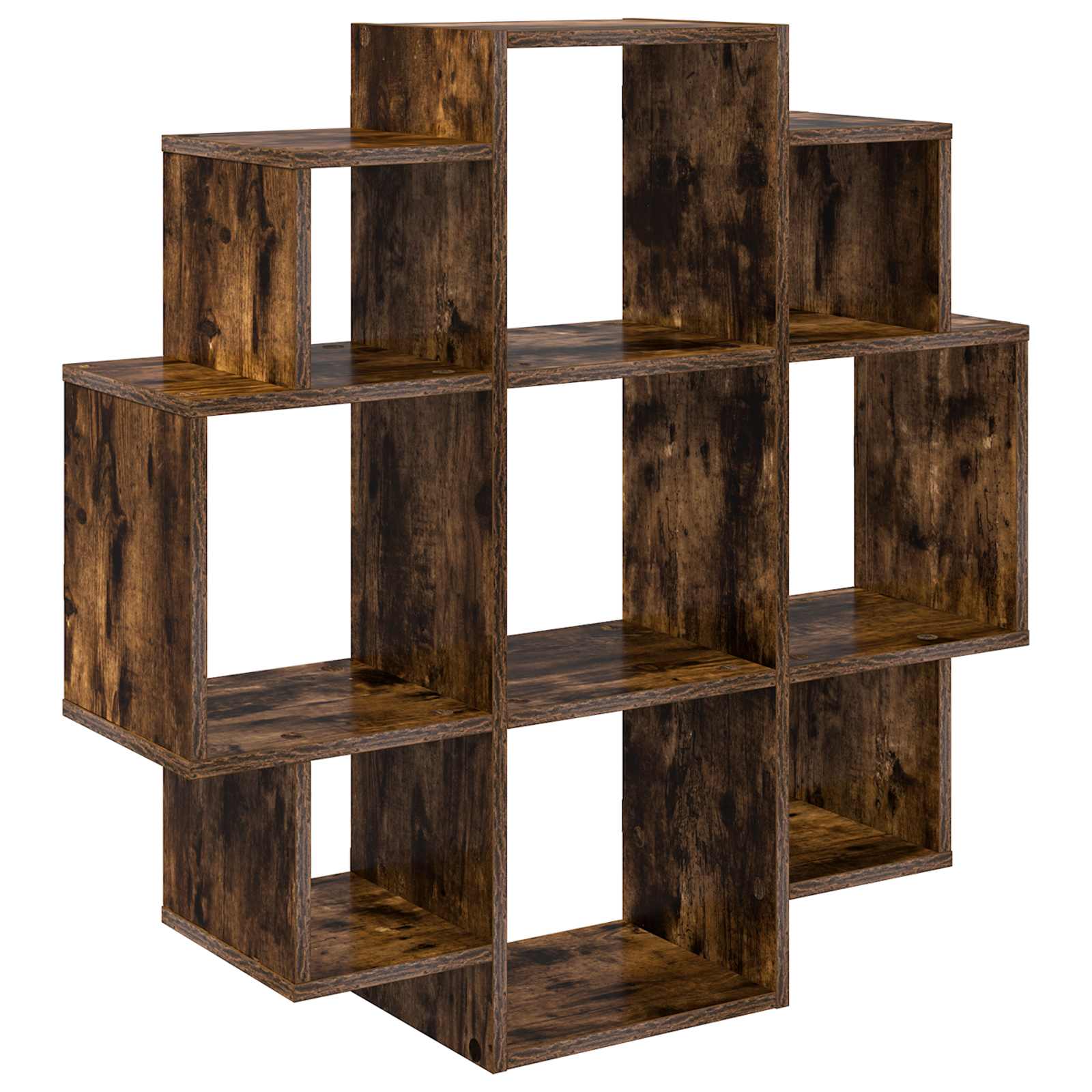 vidaXL Wall Shelf Smoked Oak 90 x 25 x 90 cm Engineered Wood 2